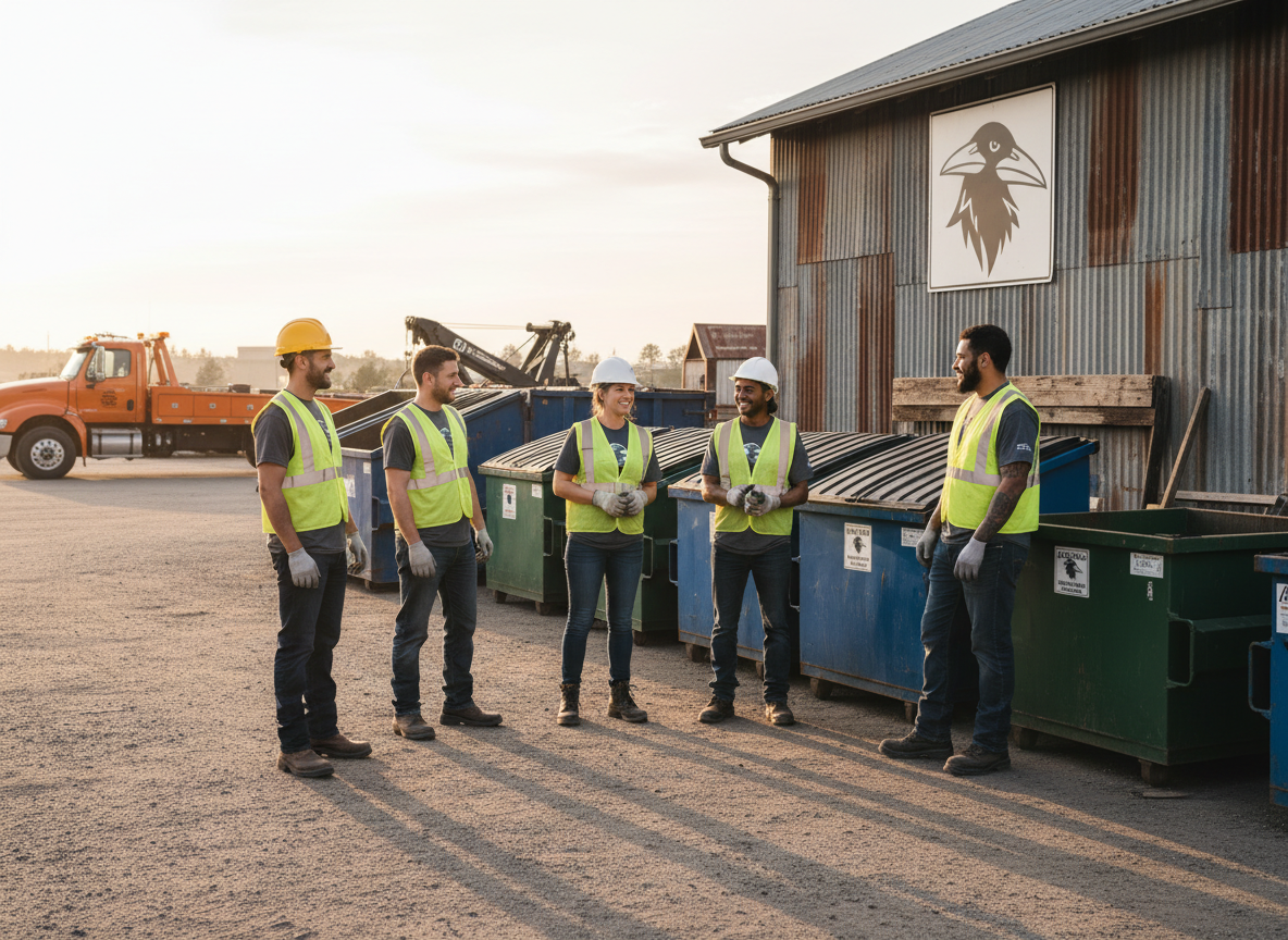 The Quick Dumpster Rental Crowell team at work in Crowell